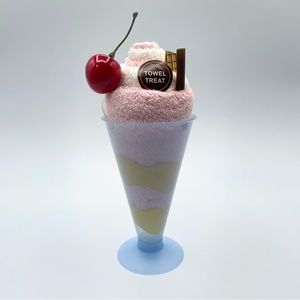 pink strawberry ice cream cotton microfiber bath hand face towel treat